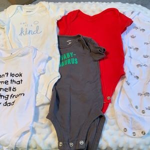 5 3 mo onesies. various brands